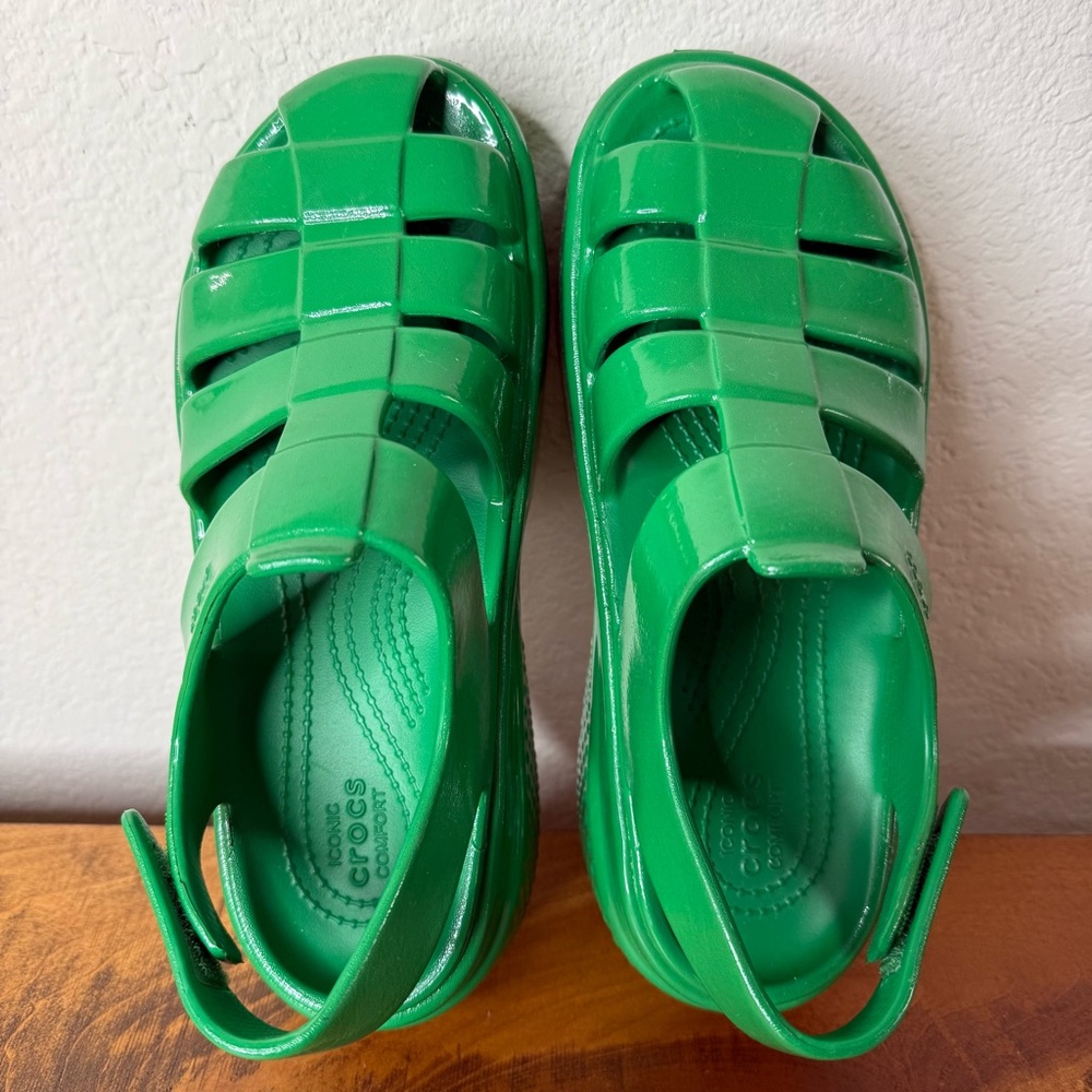 Crocs Stomp Fisherman High Shine Sandals Green Ivy Size US M4 | W6 #Patrick Day - Picture 7 of 11
